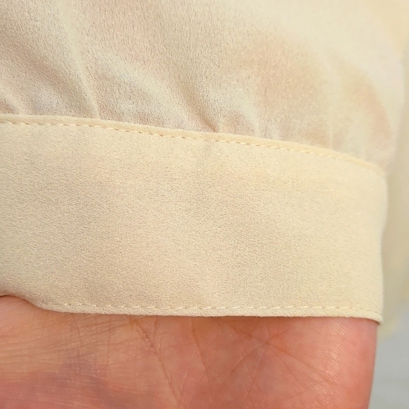 ADIVA, Blouse, Top, Shirt, Lg, Elegant, Cream, Ivory, Lace, Button cuffs, Pleats - Picture 7 of 13